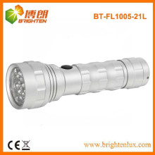 Factory Supply OEM Metal Material 21led Aluminum Flashlight With Dry Battery